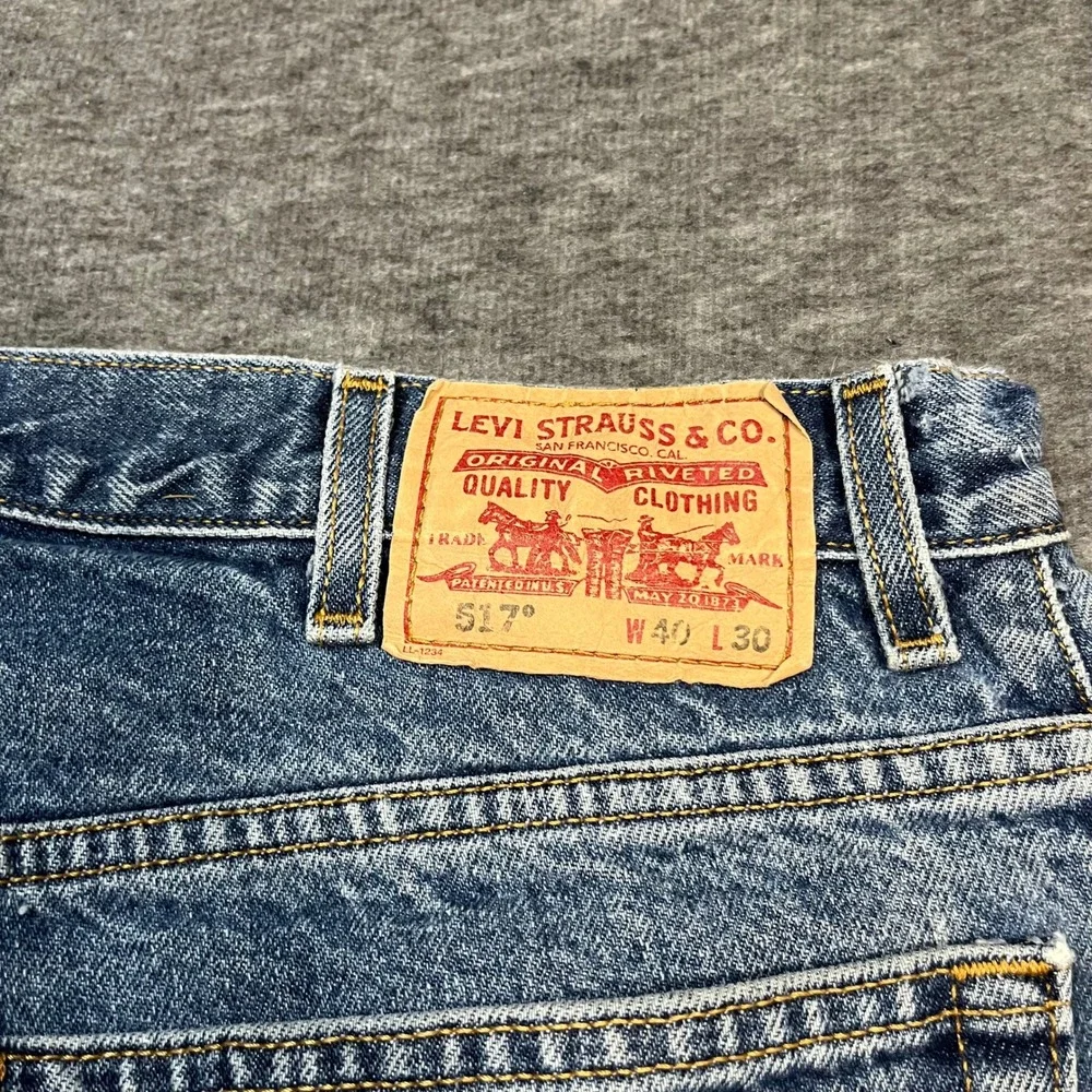 Levis 517 Mens Bootcut Jeans W40 L30 Medium Wash Distressed Blue Denim Flare